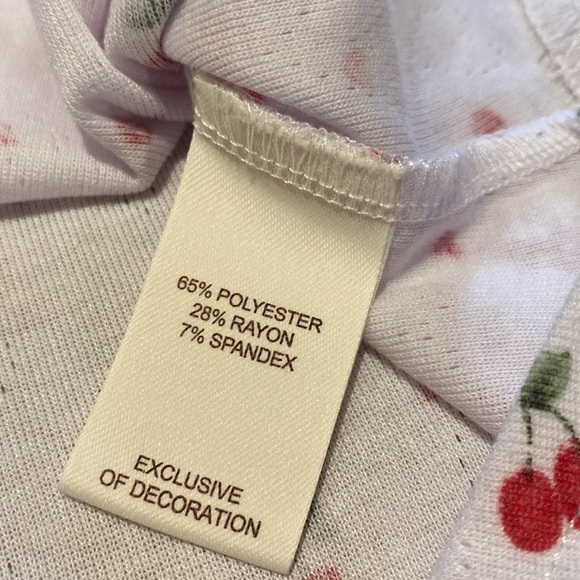 Laura Ashley Top White Red Cherry Heart AOP Cotton Modal M - Picture 5 of 8